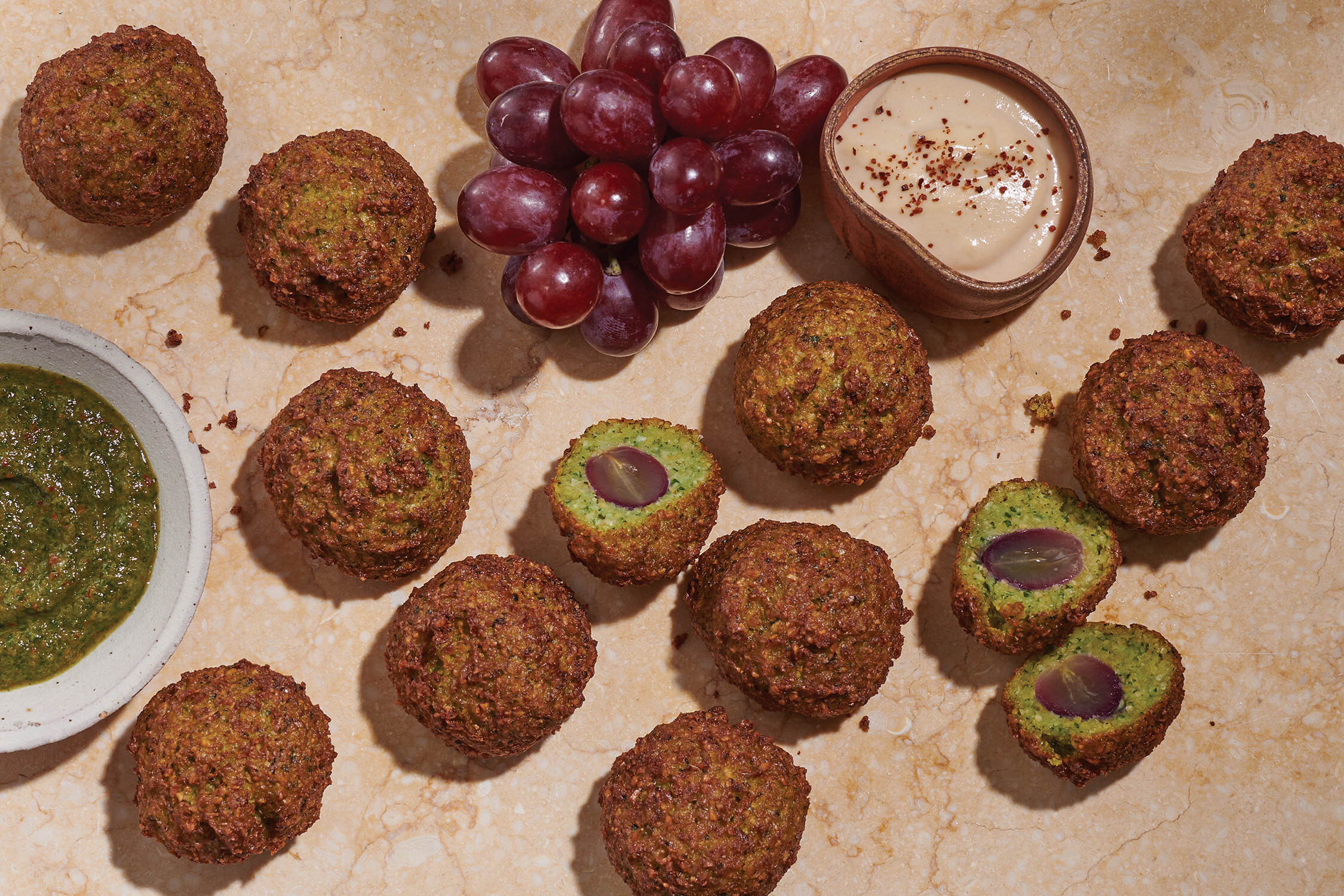 Baked Grape Falafel Bites